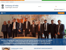 Tablet Screenshot of indian-embassy.dk